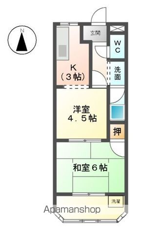 【岐阜市市橋のアパートの間取り】