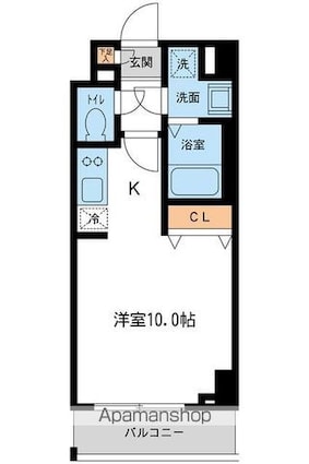 プライムアーバン住吉Ⅱ[1R/25.84m2]の間取図