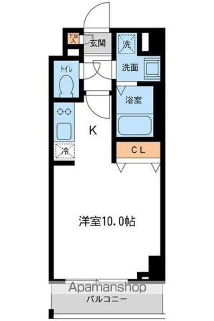 プライムアーバン住吉Ⅱ[1R/25.84m2]の間取図