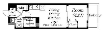 Ｆａｖｏｒ　Ｃｏｕｒｔ南草津[1LDK/30.72m2]の間取図