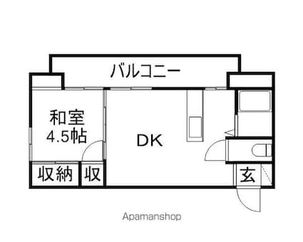 長野県長野市若里１丁目[1DK/35m2]の間取図