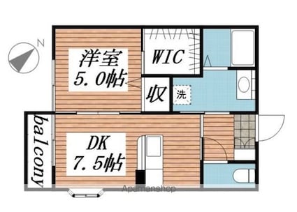 グランドサンＣ棟[1DK/35m2]の間取図