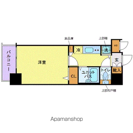 トーシンフェニックス田町[1K/21.36m2]の間取図