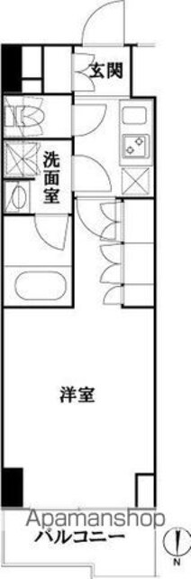 ルーブル池袋弐番館[1K/25.4m2]の間取図