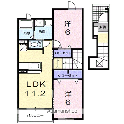 Ｈ＆Ｐ[2LDK/56.19m2]の間取図