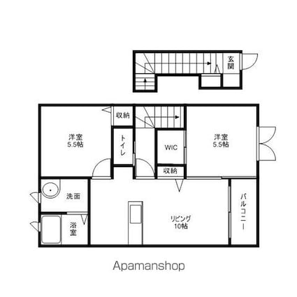 滋賀県彦根市野田山町[2LDK/61.05m2]の間取図