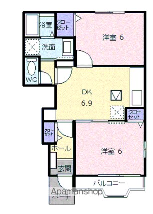パークサイド水草[2DK/46.22m2]の間取図