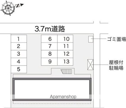 レオパレスＢｌｕｅ・ｗｉｌｌｏ[1K/23.18m2]の配置図