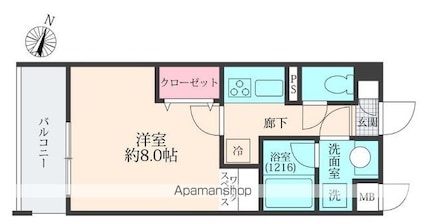 Ｍａｉｓｏｎ　Ｈｏｕｓｅｄｒｅｓｓｉｎｇ[1K/26.07m2]の間取図