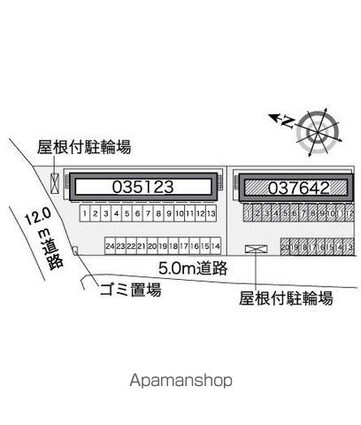レオパレスサンライズビューＢ[1K/23.18m2]の配置図