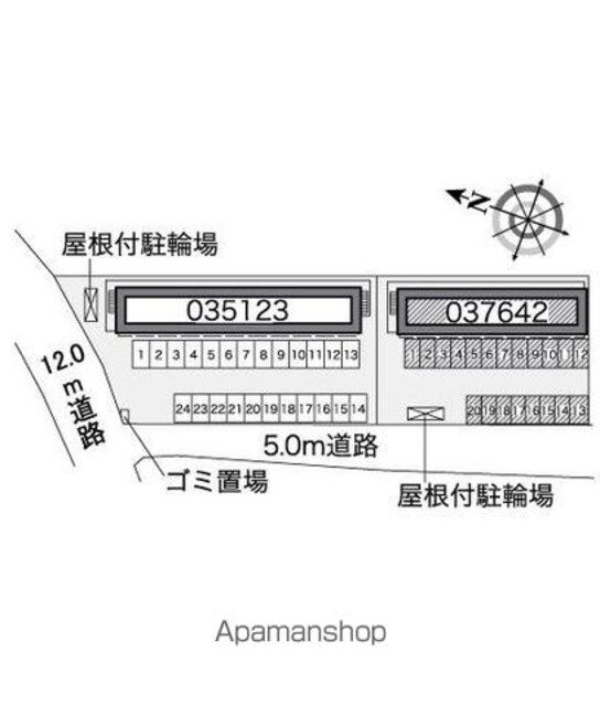 レオパレスサンライズビューＢ[1K/23.18m2]の配置図