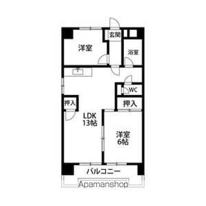 レジデンス野村[2LDK/48.6m2]の間取図