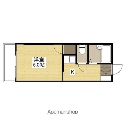 リバーシティ五日市[1K/18.9m2]の間取図