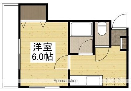 岡山県岡山市北区伊福町２丁目[1K/24.57m2]の間取図