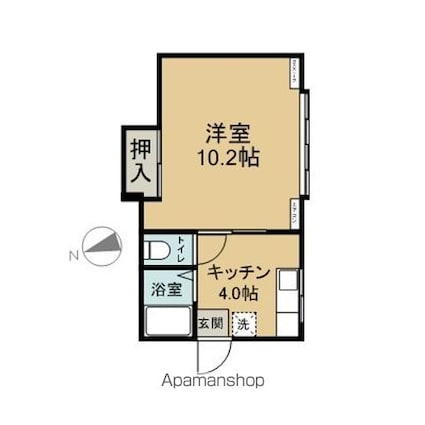 コーポアルペン[1K/29.77m2]の間取図