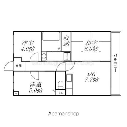 ブライトンステージ[3DK/49.5m2]の間取図