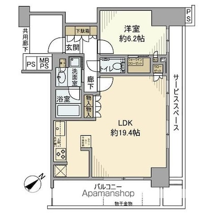 東京都練馬区東大泉１丁目[1LDK/58.16m2]の間取図