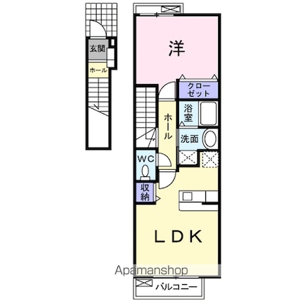 ティファーレ　Ⅲ[1LDK/42.37m2]の間取図