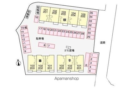 クール四季　春[2LDK/53.75m2]の配置図