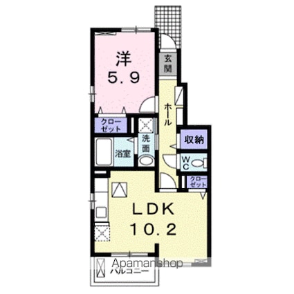 サニーⅡ[1LDK/43.1m2]の間取図