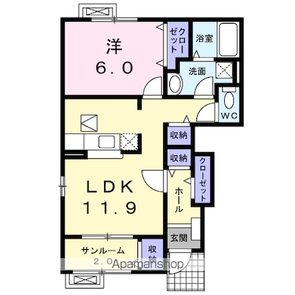 ヒルズ　キザキ　Ｂ[1LDK/49.18m2]の間取図