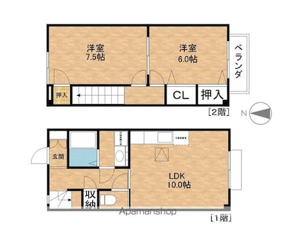 プチシャンブルいずみ３[2LDK/59.64m2]の間取図