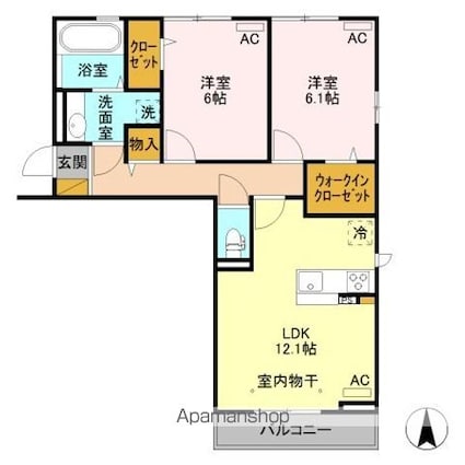 Ｌａ　Ｐｉｎｏ（ラピーノ）[2LDK/60.43m2]の間取図