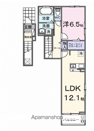 シエルクラスかわせみ[1LDK/50.35m2]の間取図