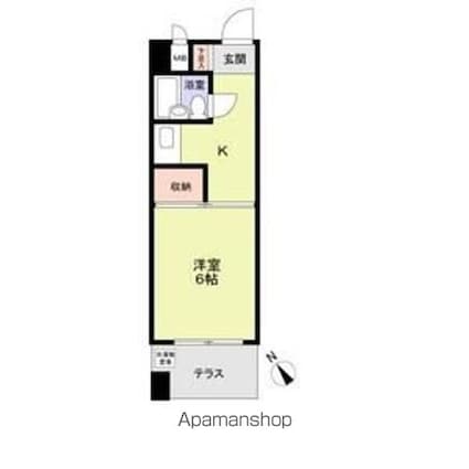 エスカイア千歳船橋[1K/19.87m2]の間取図