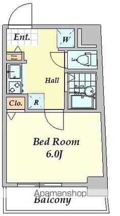 レキシントン・スクエア曙橋[1K/23.43m2]の間取図