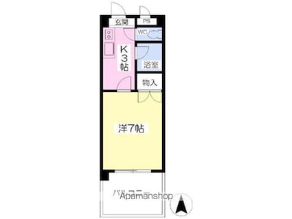 αＮＥＸＴ枝松[1K/23.15m2]の間取図