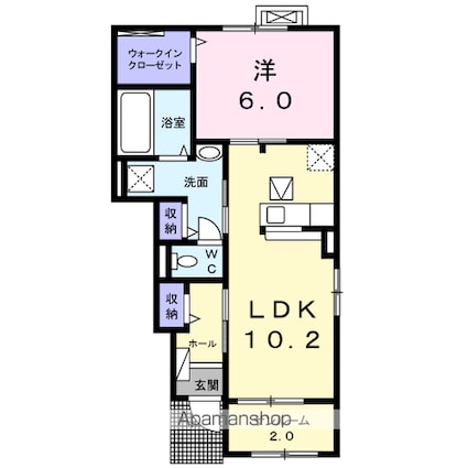 ソレイユＫ[1LDK/47.66m2]の間取図