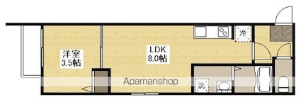 月光古江西町[1LDK/27.93m2]の間取図