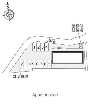 レオパレスアカシヤＡ[1K/23.18m2]の配置図