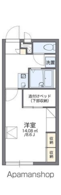レオパレスソフィア　Ｂ[1K/23.18m2]の間取図