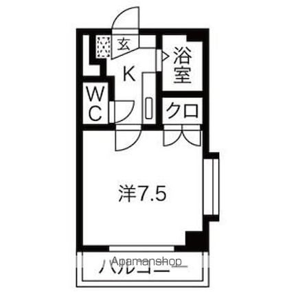 シティライフ本山[1K/22.76m2]の間取図