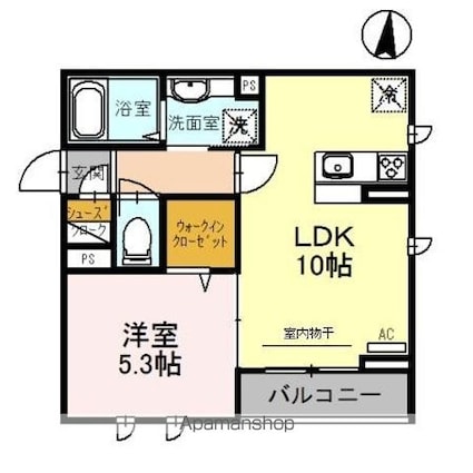 桜ＤＫハイム[1LDK/38.28m2]の間取図