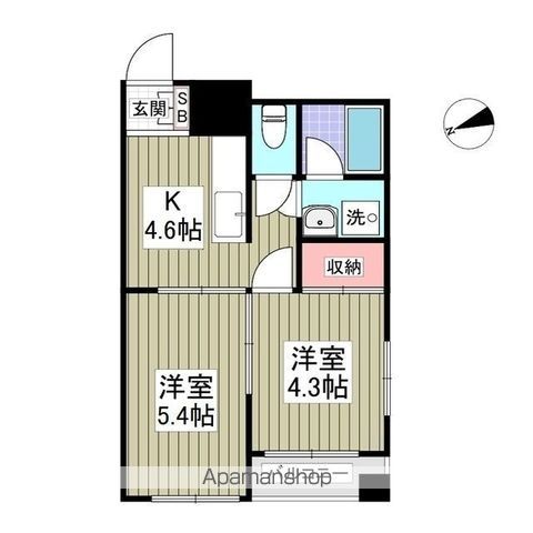 稲城市押立のマンションの間取り