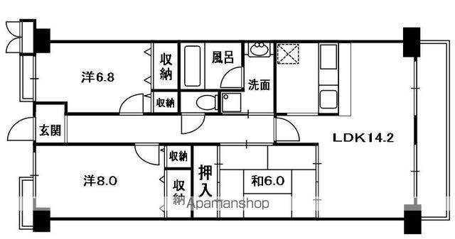 メルベール長尾の間取り写真