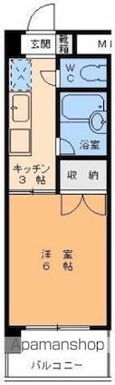 愛媛県松山市緑町１丁目[1K/19.8m2]の間取図