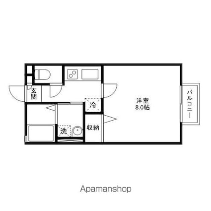 プランドールＡ[1K/23.88m2]の間取図