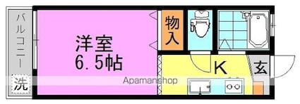 オサダハイツ[1K/20.32m2]の間取図