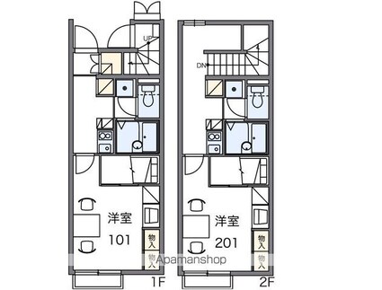 レオパレスとねりこ２[1K/27.39m2]の間取図