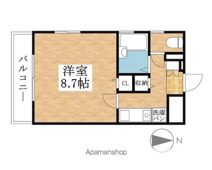 さくら館[1K/25.01m2]の間取図