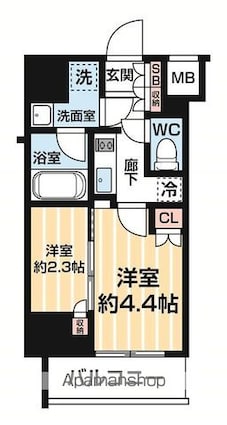 ＡＲＣＯＢＡＬＥＮＯ　ＭＩＮＡＭＩＳＥＮＪＵ[2K/25.53m2]の間取図