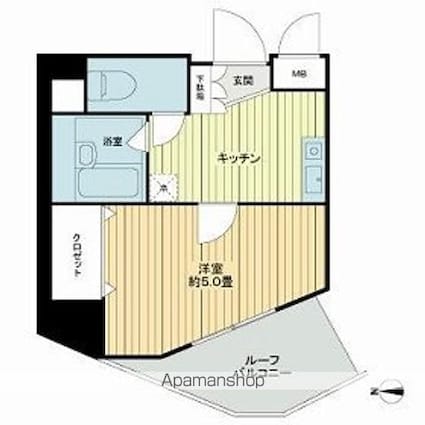 グランジュール目白西[1K/20.88m2]の間取図
