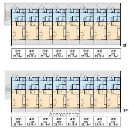 レオパレスＣａｒｔｉｅｒ勅使Ｋ[1K/23.18m2]の配置図