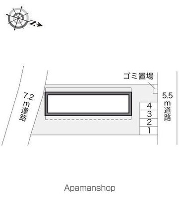 レオパレスＡＳＡＧＡⅡ[1K/20.28m2]の配置図