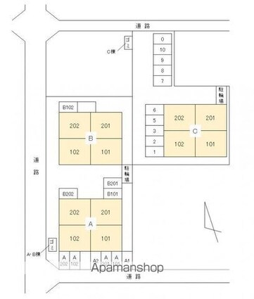 メゾンパークスＣ[2LDK/53.76m2]の配置図