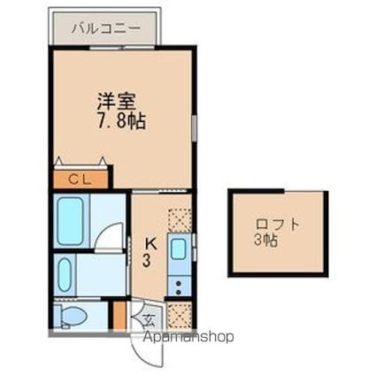アルグランデⅡ[1K/26.02m2]の間取図